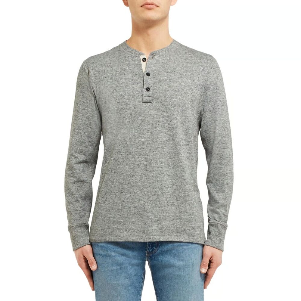 Rag & Bone Men’s Standard Issue Henley T-Shirt Heather Grey XL